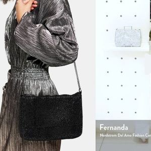 TOPSHOP CHARM CLUTCH IN SILVER